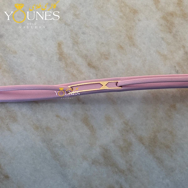 دستبند طلا زنانه چرمی دو خط L333